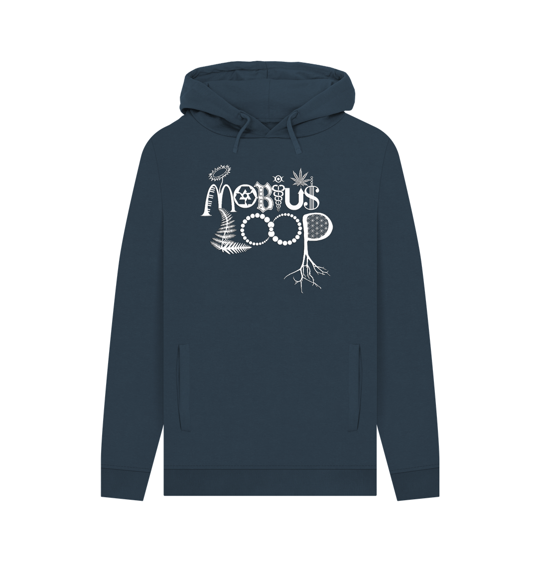 Navy Mobius Loop Unisex Organic Hoodie