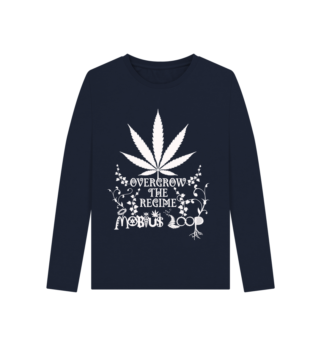 Navy Blue Printed Long Sleeve T Shirt