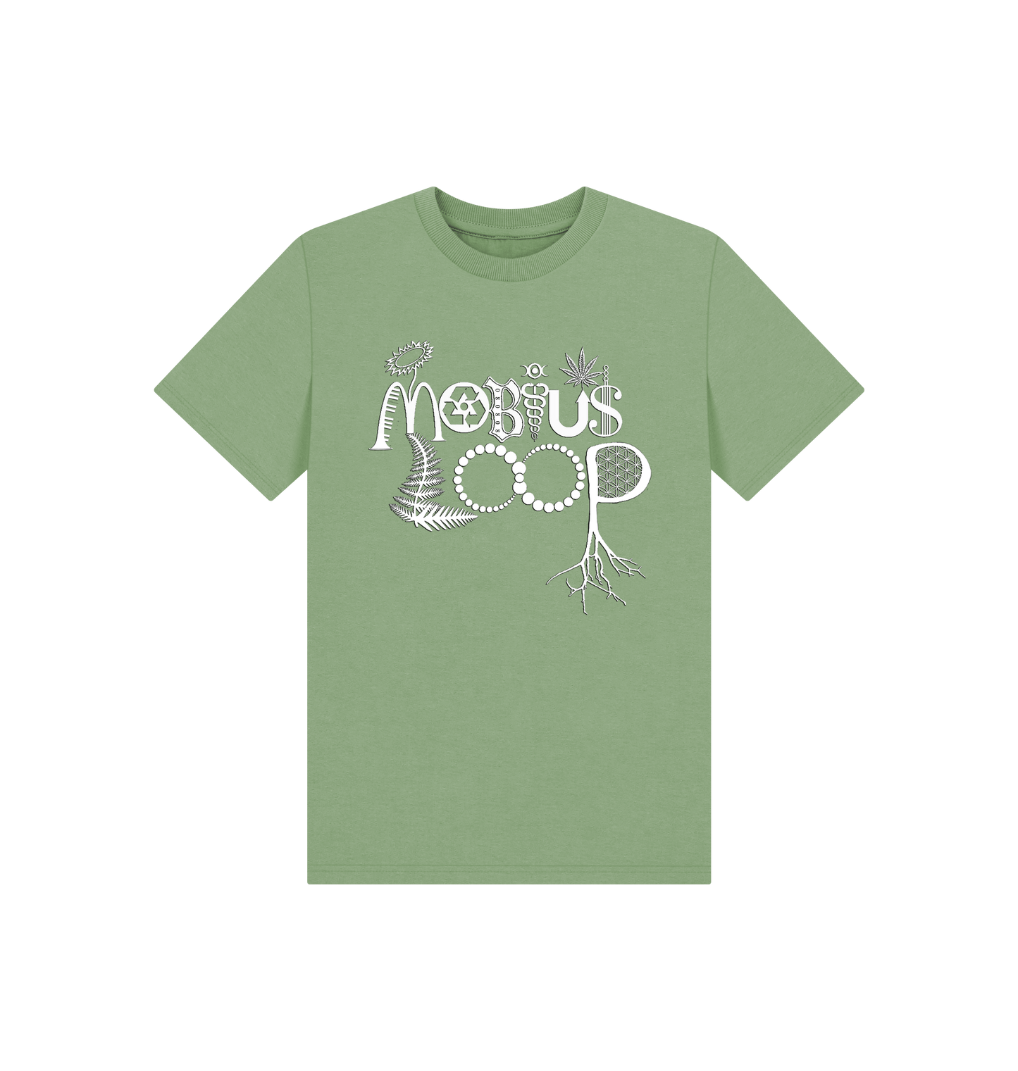 Sage Printed Kids T-Shirt Front