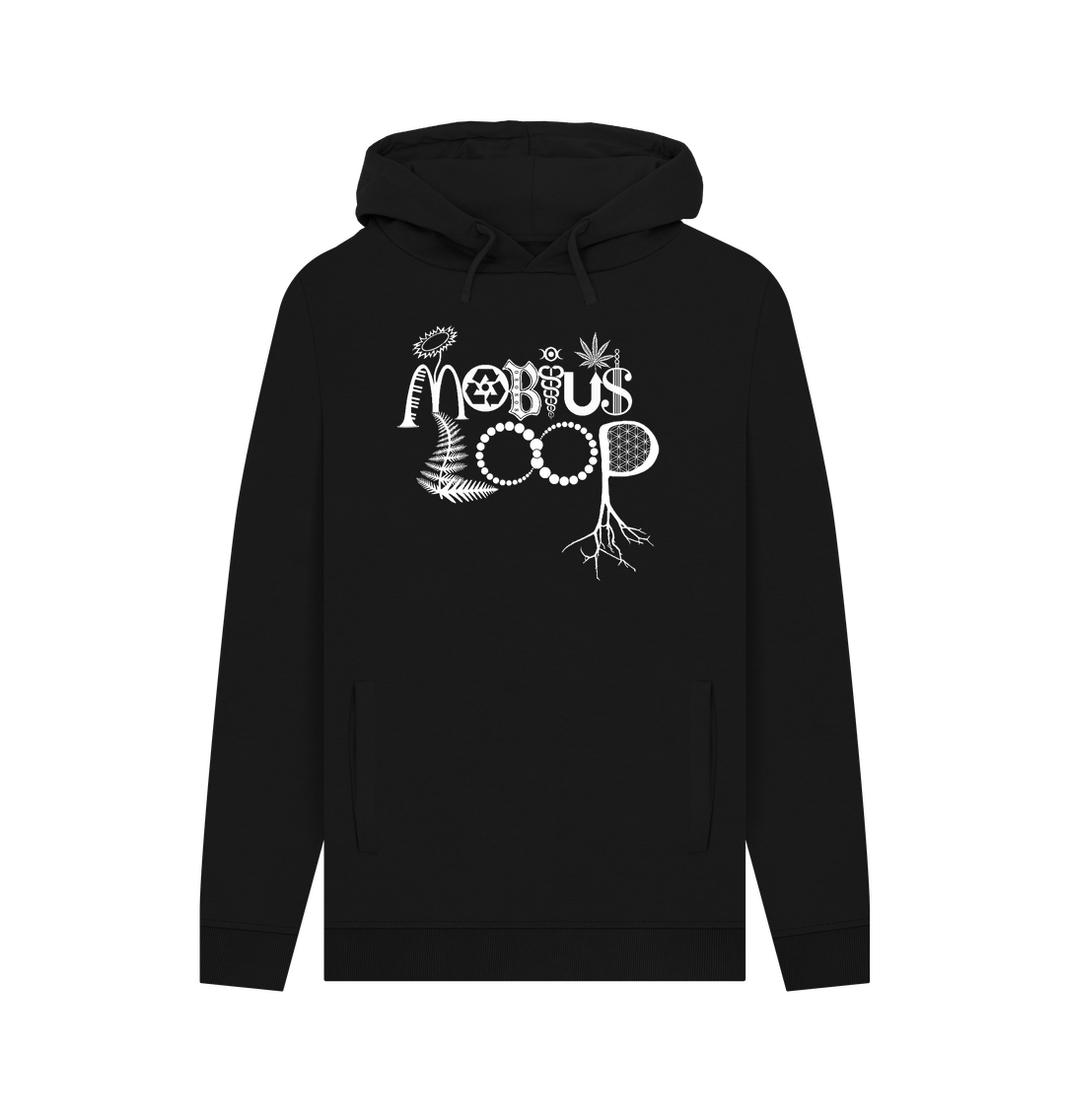 Black Mobius Loop Unisex Organic Hoodie