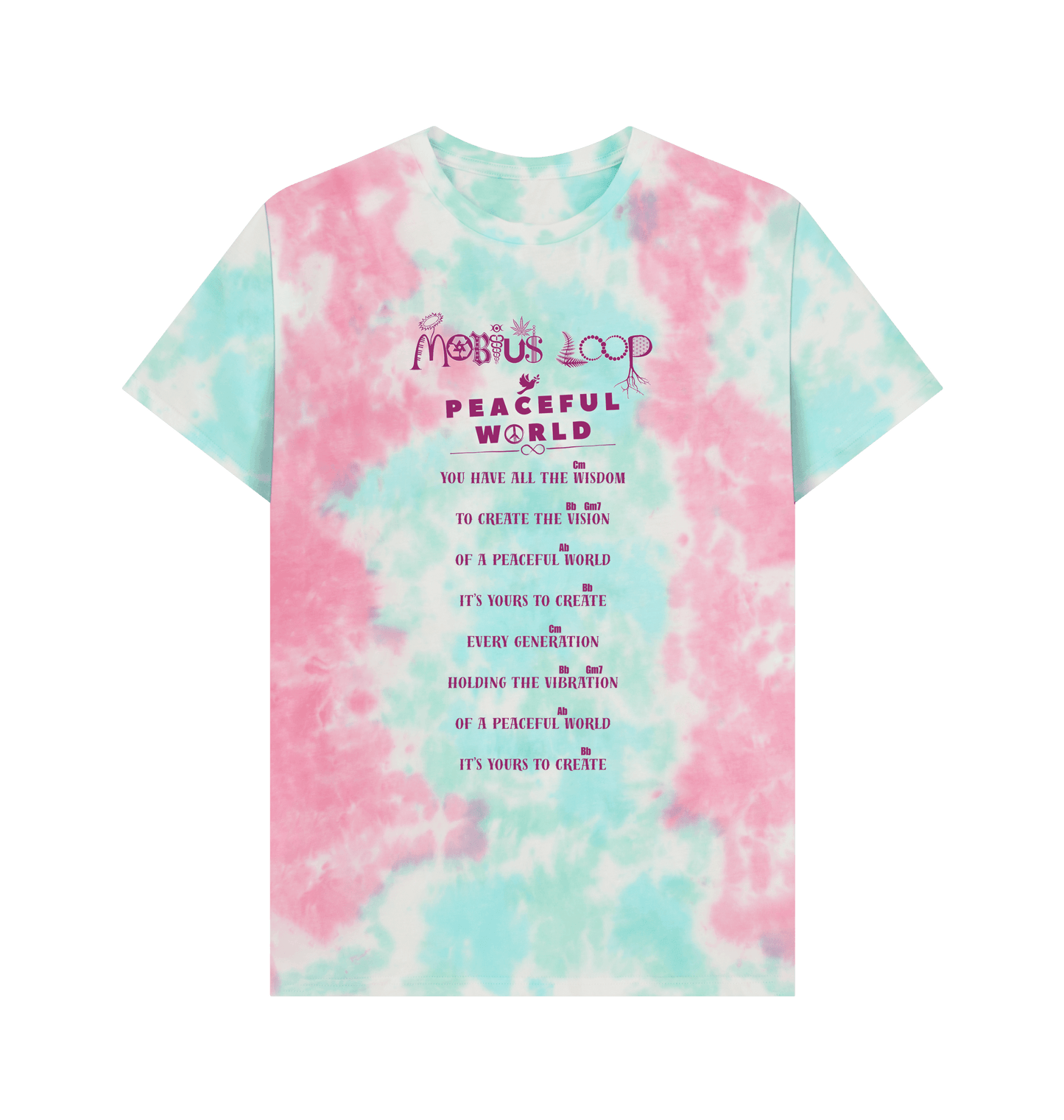 Pastel Tie Dye Printed Premium T-Shirt Front