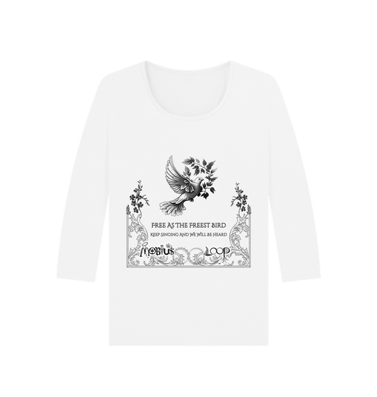 White Printed Long Sleeve T Shirt