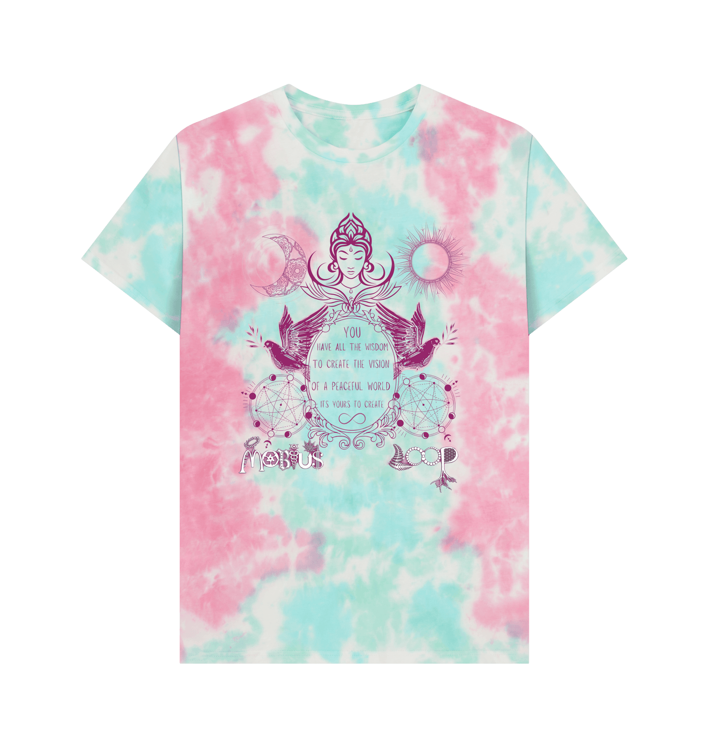 Pastel Tie Dye Printed Premium T-Shirt Front