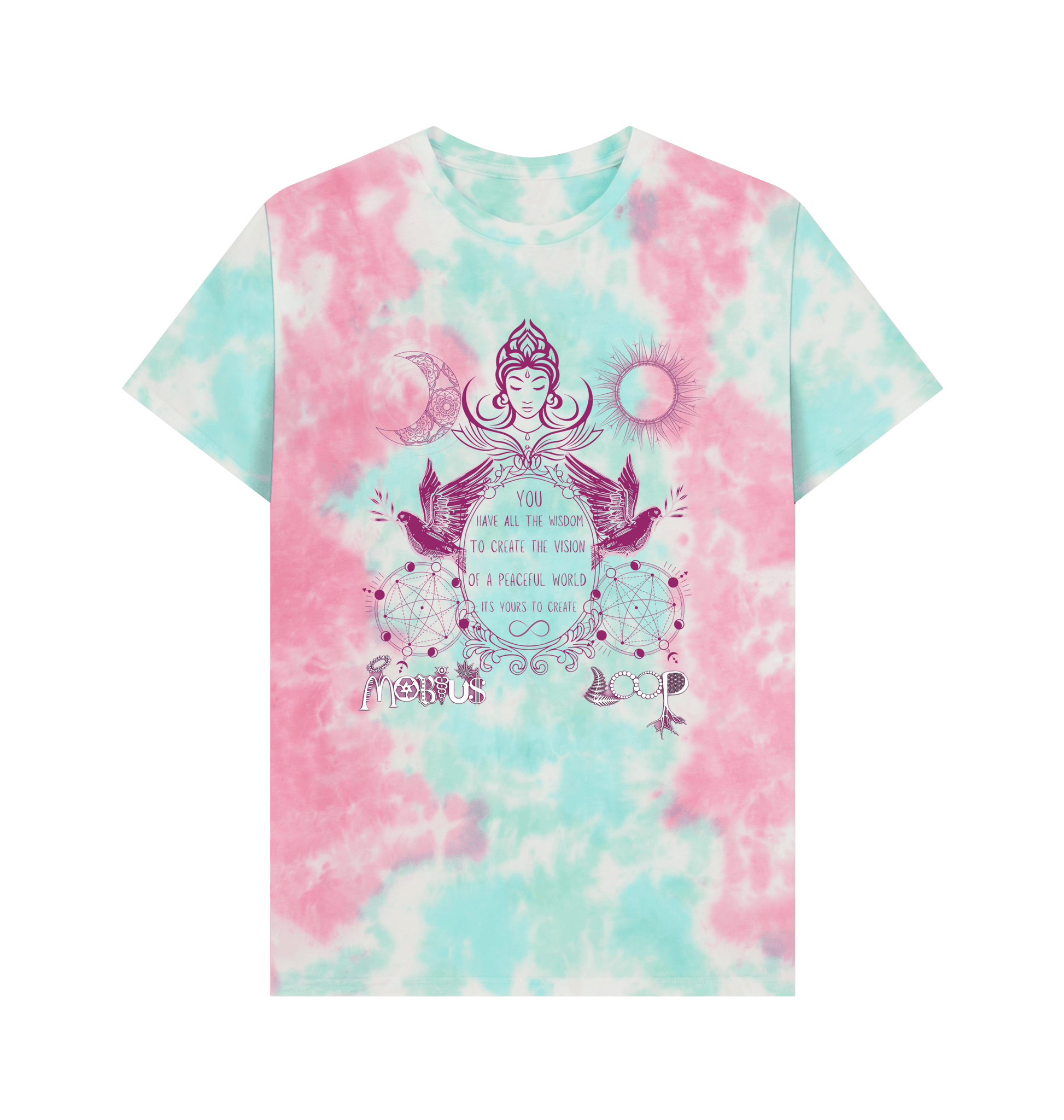 Pastel Tie Dye Printed Premium T-Shirt Front