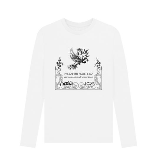 White Printed Long Sleeve T Shirt