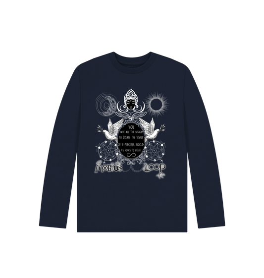Navy Blue Printed Kids T-Shirt