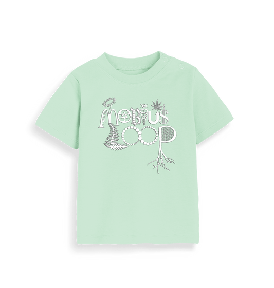 Mint Printed Kids T-Shirt Front