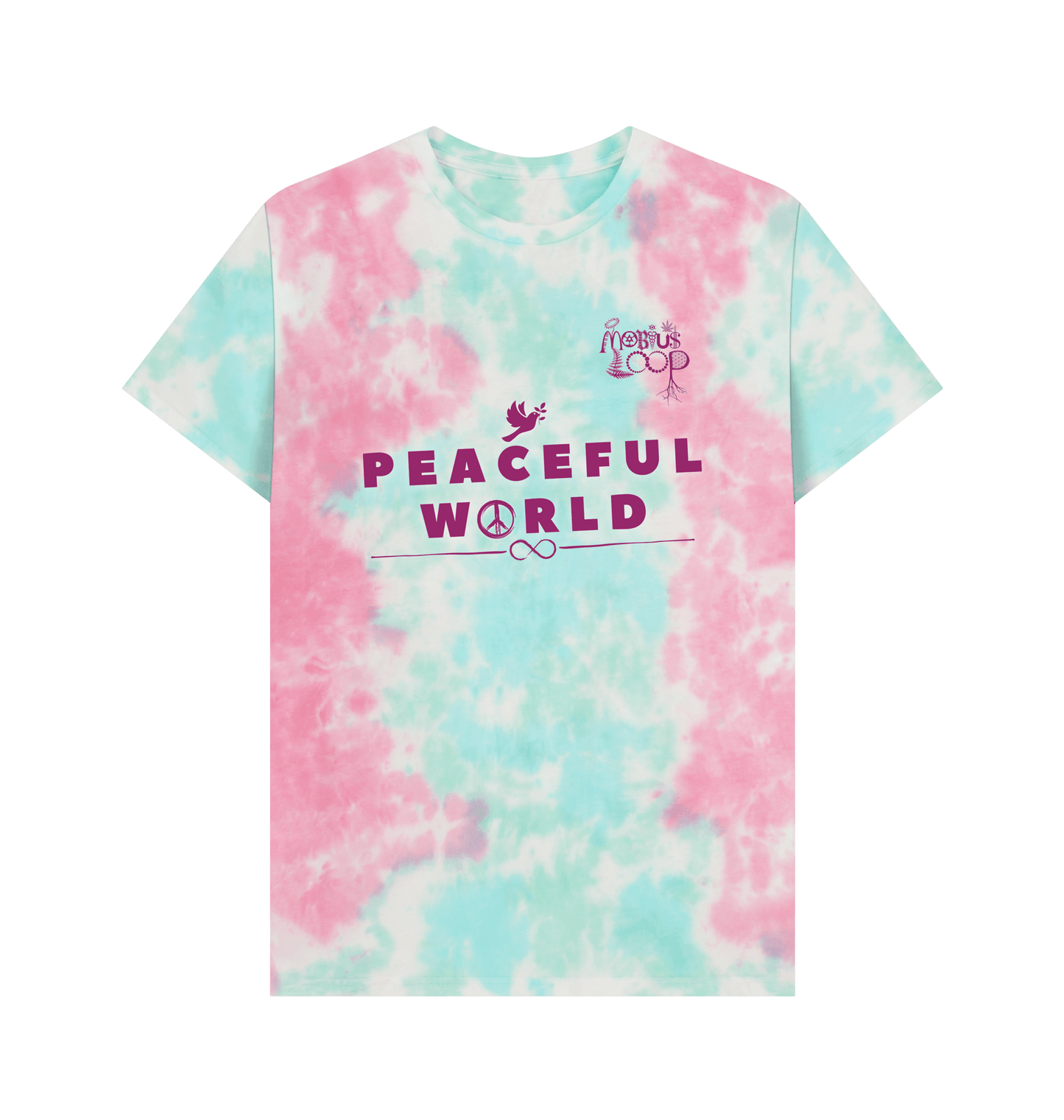 Pastel Tie Dye Printed Premium T-Shirt Front