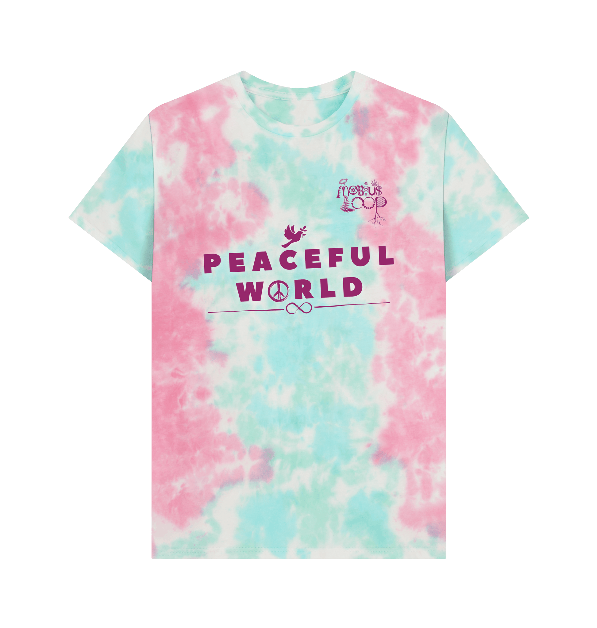 Pastel Tie Dye Printed Premium T-Shirt Front